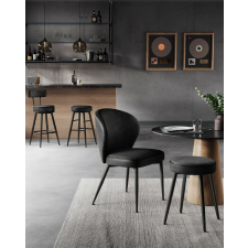 Vasagle EKHO 360° Forgatható Bárszék Szett Műbőr Háttámlával Fekete bútor