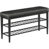 Vasagle EKHO modern műbőr cipős pad, 100 cm, tintafekete