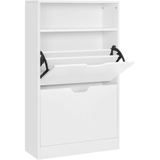 Vasagle Fehér Cipősszekrény 2 Rekesszel és Nyitott Polccal bútor