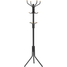 Vasagle Fogas, acél, fa típusú, 12 akasztóval, 182cm, fekete bútor