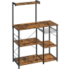 Vasagle , KKS35X konyhai polc, fémkosárral, ipari formatervezés, vintage, 90-40-132 cm, barna-fekete