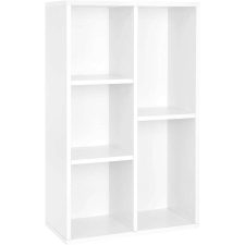 Vasagle Könyvespolc 5 rekesszel 50 x 80 x 24 cm, Fehér bútor