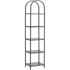 Vasagle Könyvespolc, 5 szintes, edzett üvegből készült állópolc, fekete és szürke