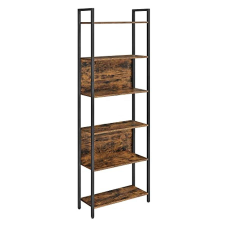 Vasagle Könyvespolc, 6 szintes állópolc, acélszerkezetű, rusztikus barna és fekete bútor