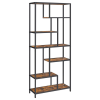Vasagle Könyvespolc, 6 szintes könyvespolc 30 x 80 x 180 cm, rusztikus barna és fekete