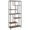 Vasagle Könyvespolc, 6 szintes könyvespolc 30 x 80 x 180 cm, rusztikus barna és fekete