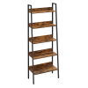 Vasagle Létrapolc, 5 szintes keskeny könyvespolc, rusztikus barna