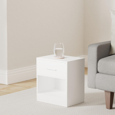  VASAGLE Modern Éjjeliszekrény Szett Fiókos Tárolóval Klasszikus Fehér bútor