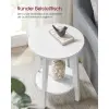 Vasagle Modern Kerek Kisasztal Fehér Forgácslap Kétszintes