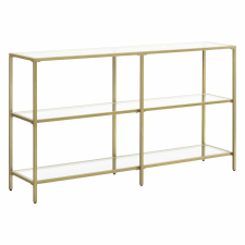 Vasagle Modern konzolasztal, üvegpolccal, arany színű bútor