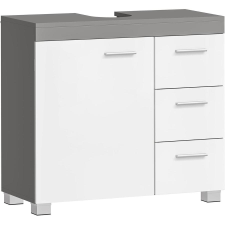 Vasagle Mosdó alatti szekrény, fürdőszobai szekrény 30 × 70 × 64 cm，fehér–szürke fürdőszoba bútor