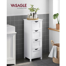 VASAGLE Slim Fürdőszobai Szekrény 4 Fiókos Fehér MDF Tárolóegység fürdőszoba bútor