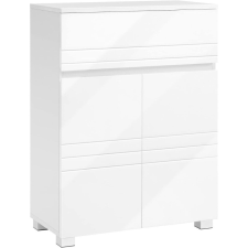 Vasagle Szabadon álló 2 ajtós 1 fiókos szekrény, fehér 60x30x80cm fürdőszoba bútor