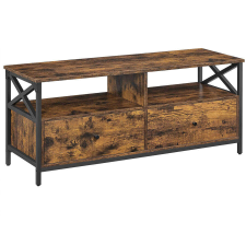 Vasagle TV-szekrény 2 fiókkal, 120 x 50 x 40 cm, rusztikus barna bútor