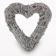  Vastag szív koszorú szürke 38cm dekorálható tárgy