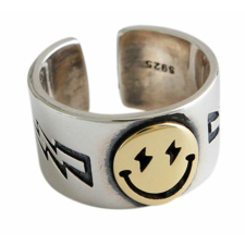 Vastagított smiley gyűrű gyűrű