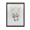  VÁSZFESTÉS MOSOLYOGÓ PANDA Léggömbökkel KERET NÉLKÜL 50x70 CM
