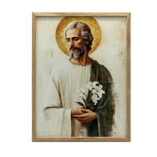 VÁSZFESTMÉNY A FALRA SZENT JÓZSEF EGY CSOKOR LILES 70x100 grafika, keretezett kép