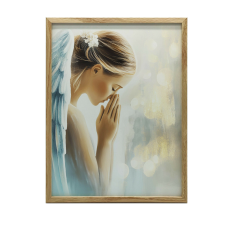 VÁSZFESTMÉNY FALANGYALRA ARANY FÉNYBEN 70x100 CM grafika, keretezett kép