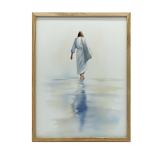 VÁSZON FESTMÉNY JÉZUS SÉT A VÍZEN KERET NÉLKÜL 50x70 CM grafika, keretezett kép