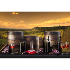  Vászon festmény, MÉDIA, Boroshordók, 105 x 70 cm grafika, keretezett kép