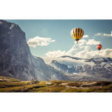  Vászon festmény, MÉDIA, Hőlégballon a hegyek felett, 105 x 70 cm grafika, keretezett kép