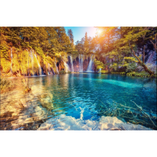  Vászon festmény, MÉDIA, Kék vízesés, 105 x 70 cm grafika, keretezett kép