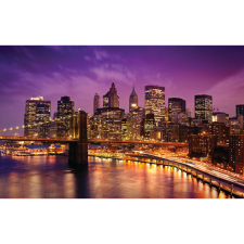  Vászon festmény, MÉDIA, Lila égbolt Manhattan felett, 105 x 70 cm grafika, keretezett kép
