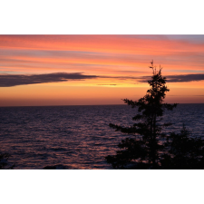  Vászon festmény, MÉDIA, Naplemente a tengeren, 105 x 70 cm grafika, keretezett kép