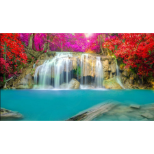  Vászon festmény, MEDIA, Szivárvány erdő vízesése, 105 x 70 cm grafika, keretezett kép