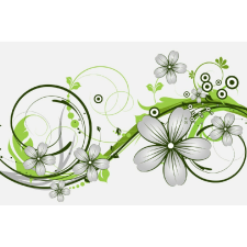  Vászon festmény, MÉDIA, Szürke virágok, 105 x 70 cm grafika, keretezett kép