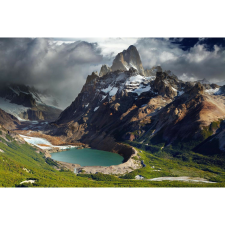  Vászon festmény, MÉDIA, Tó a hegyek között, 105 x 70 cm grafika, keretezett kép