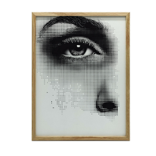  VÁSZON KÉP A FALHOZ STÍLUSOS SZEM ALUMÍNIUM KERET 40x50 CM grafika, keretezett kép