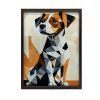  VÁSZON KÉP FALI KUTYÁHOZ GEOMETRIÁBAN KERET NÉLKÜL 70x100 CM