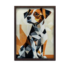 VÁSZON KÉP FALI KUTYÁHOZ GEOMETRIÁBAN KERET NÉLKÜL 70x100 CM grafika, keretezett kép