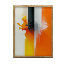 VÁSZON KÉP NARANCS EXPRESSION FALHOZ 70x100 CM SÖTÉT KERET grafika, keretezett kép
