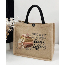  Vászon kézitáska - Könyvek és kávé sütés és főzés