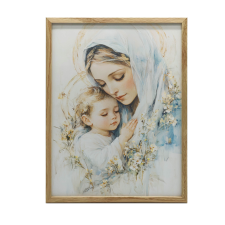  VÁSZONFESTÉS ANYA GYERMEKVEL ALUMÍNIUM KERETBEN 40x50 CM grafika, keretezett kép
