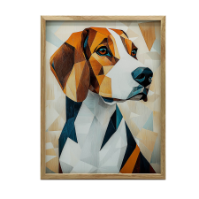 VÁSZONFESTÉS FALGEOMETRIAI KUTYÁHOZ 70x100 CM KERET NÉLKÜL grafika, keretezett kép