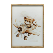 VÁSZONFESTÉS KERET NÉLKÜL MEDVE REPÜLŐ MEDVE VÁSZON PREMIUM 50x70 CM grafika, keretezett kép