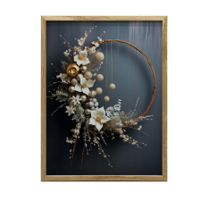 VÁSZONFESTÉS KERET NÉLKÜL VARÁZSOS KARÁCSONYI KOszorú 50x70 CM grafika, keretezett kép