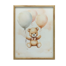 VÁSZONFESTÉS MEDVE LABON UTÁN KERET NÉLKÜL 50x70 CM grafika, keretezett kép