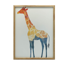VÁSZONFESTÉS MOZAIK ZSIRÁF KERET NÉLKÜL PREMIUM VÁSZON 30x40 CM grafika, keretezett kép