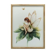 VÁSZONFESTÉS VARÁZSLATOS TÜNDÉRZÖLD LEVÉL KERET NÉLKÜL 50x70 CM grafika, keretezett kép