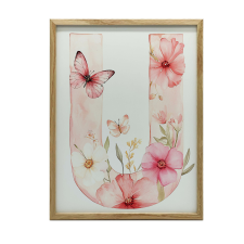 VÁSZONFESTÉS VIRÁGOK ÉS LEPKÉK KERET NÉLKÜL 50x70 CM PREMIUM VÁSZON grafika, keretezett kép