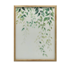  VÁSZONFESTÉS ZÖLD LEVÉLEK KERET NÉLKÜL PREMIUM VÁSZON 70x100 CM grafika, keretezett kép