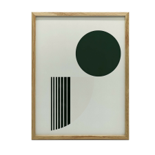 VÁSZONFESTMÉNY ABSZTRAKT ZÖLD KÖR FEHÉR HÁTTÉRA 70x100 CM grafika, keretezett kép