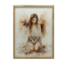 VÁSZONFESTMÉNY FALANGYAL SPIRITUAL HARMÓNIA TÉRDELŐHEZ 30X40 CM grafika, keretezett kép