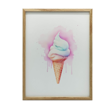  VÁSZONFESTMÉNY FALI SZIVÁRVÁNY GYERMEK FAGYIHOZ 70x100 CM grafika, keretezett kép