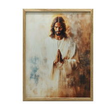 VÁSZONFESTMÉNY FALRA JÉZUS IMÁBAN, MATT 30x40 CM grafika, keretezett kép